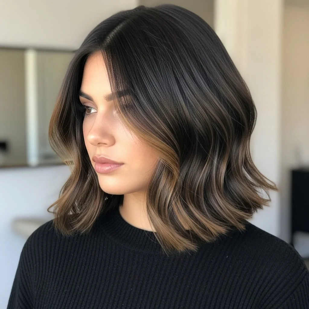 10. Italian Bob with Soft Waves and Highlights