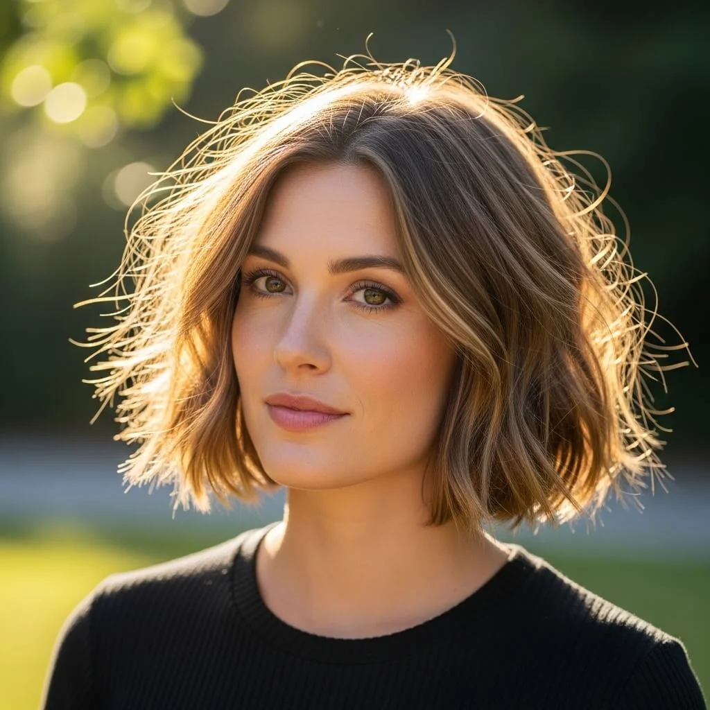 11. Textured Chin-Length Bob