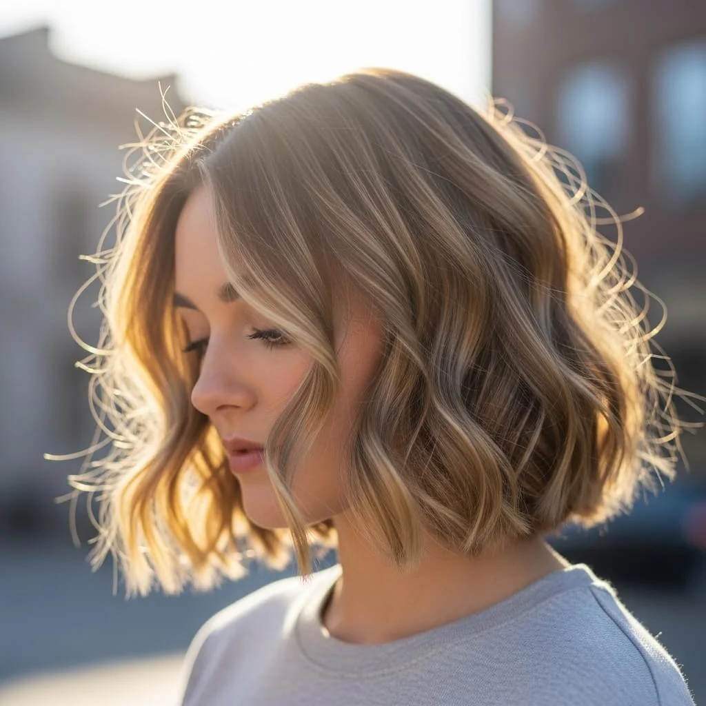 15. French Bob with Natural Texture