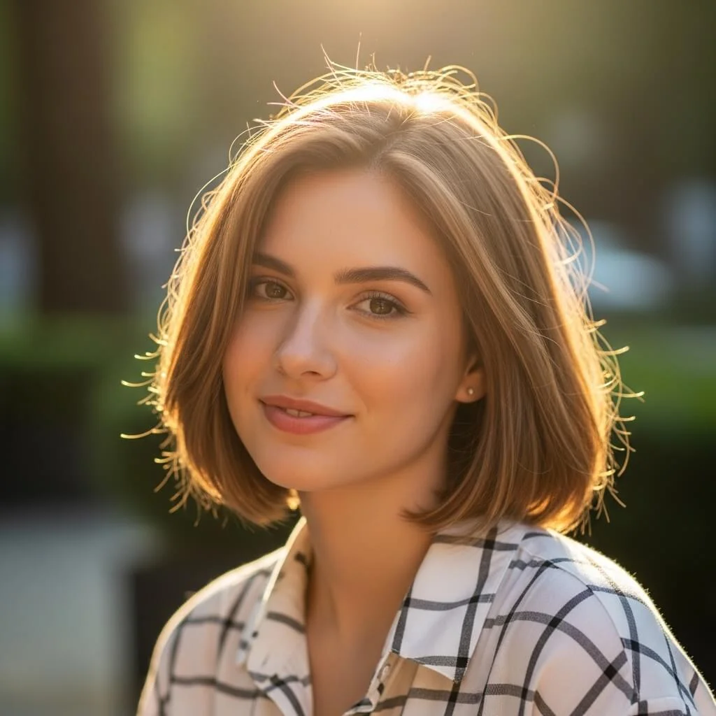 17. French Bob with Soft Highlights