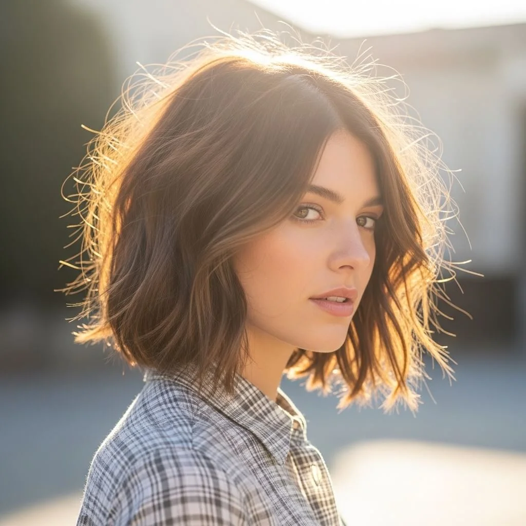 18. Tousled Layered Inverted Bob