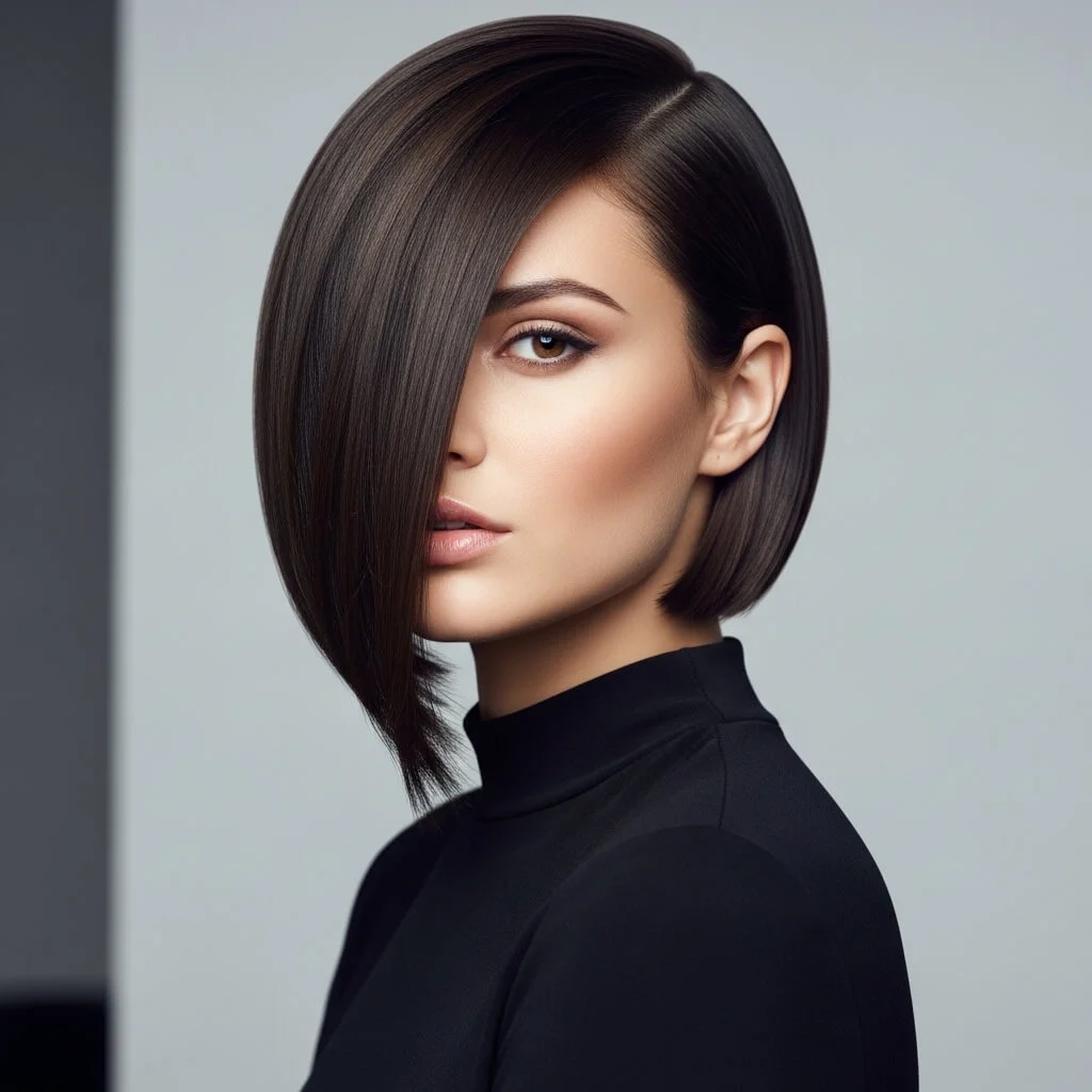 19. Sleek Angled Bob