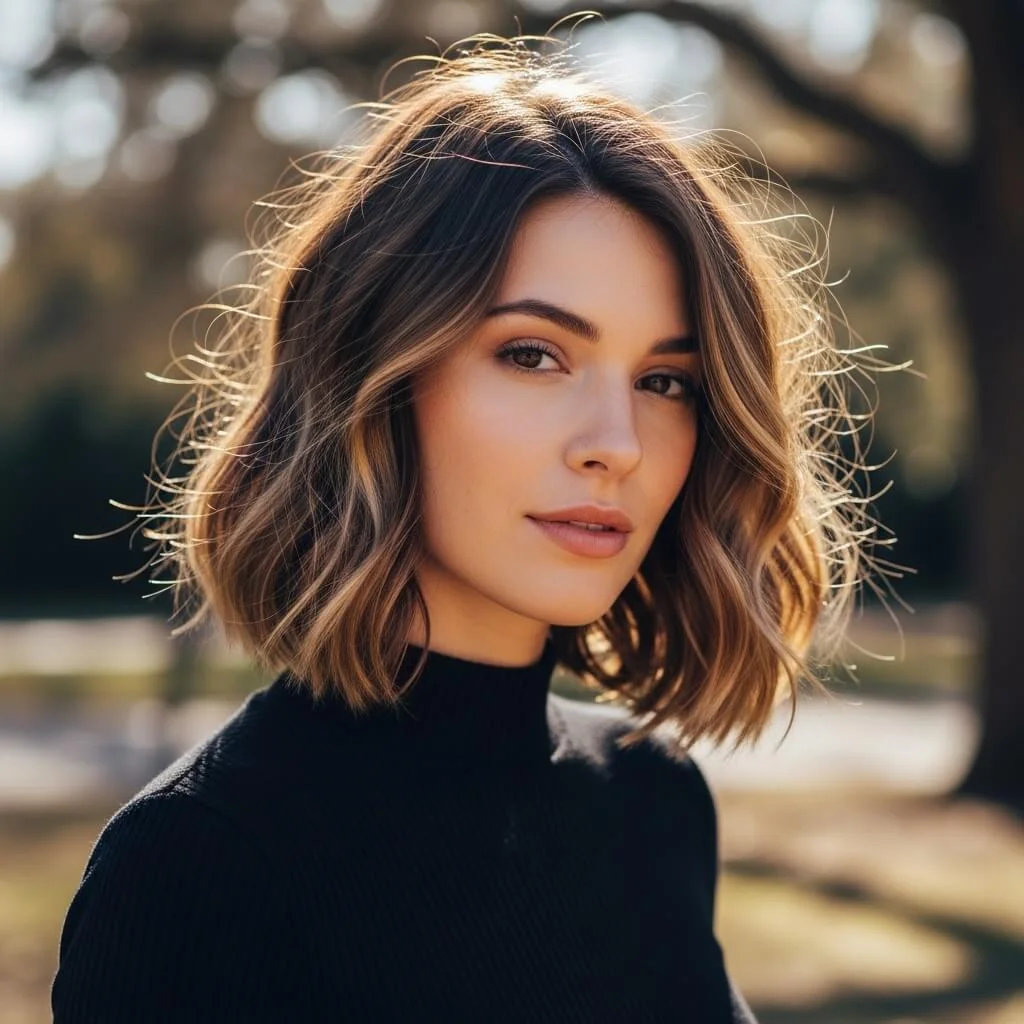 19. Tousled Chin-Length French Bob
