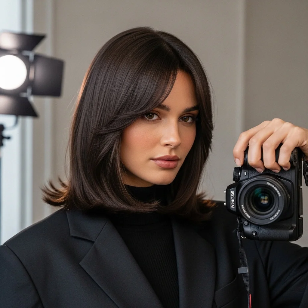 20. Sleek Layered Bob with Curtain Bangs