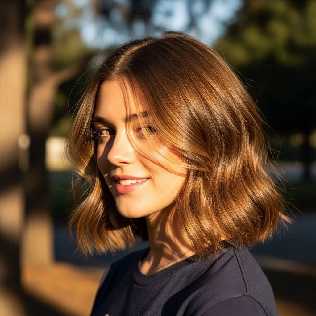 20. Textured Shoulder-Length Bob