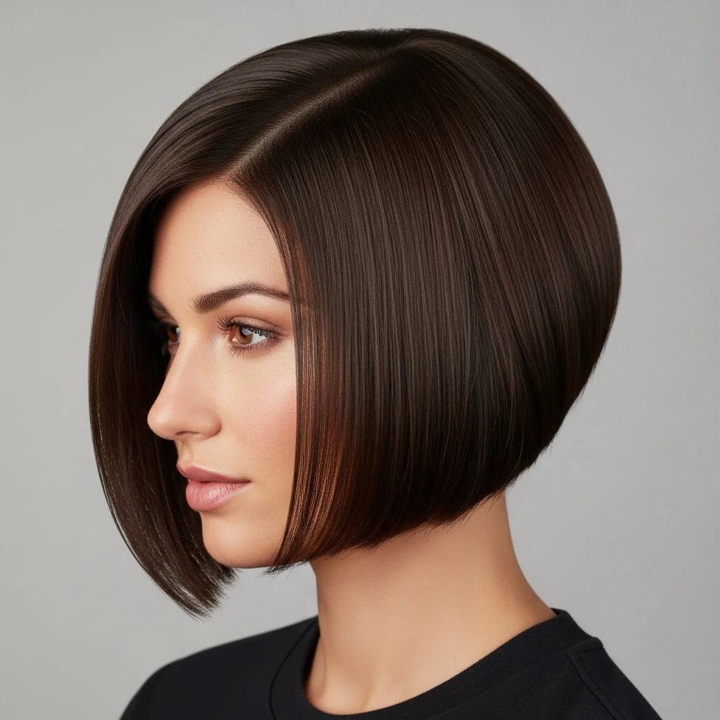 21. Textured Sleek Inverted Bob
