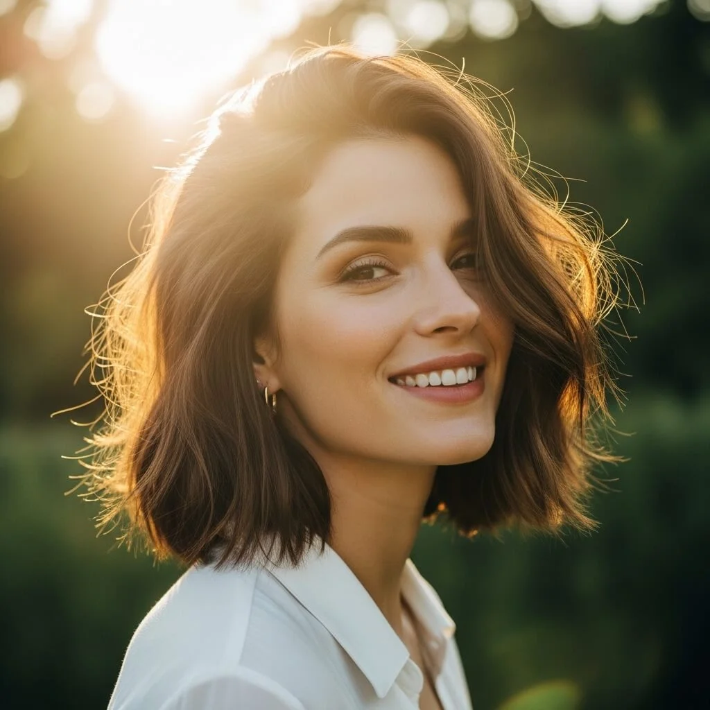 23. French Bob with Tousled Ends