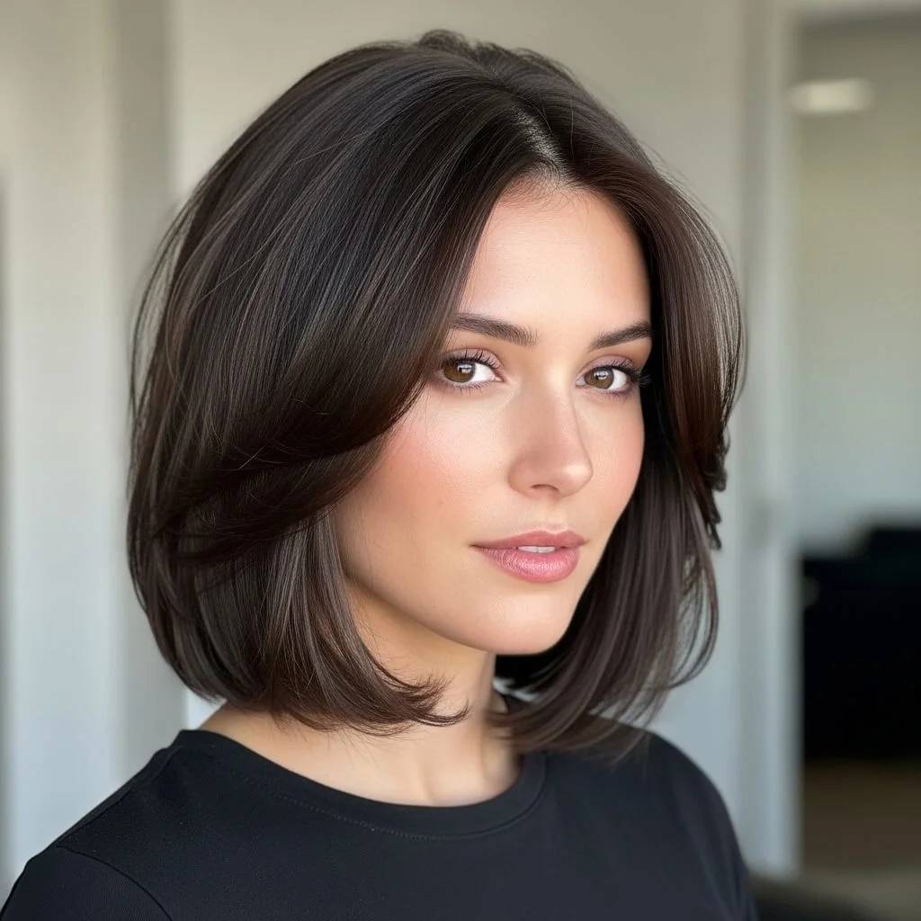 23. Soft Layered Chin-Length Bob
