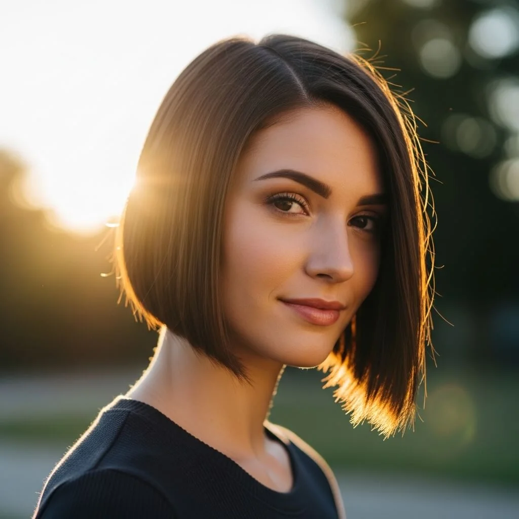 3. Angled Bob Without Bangs