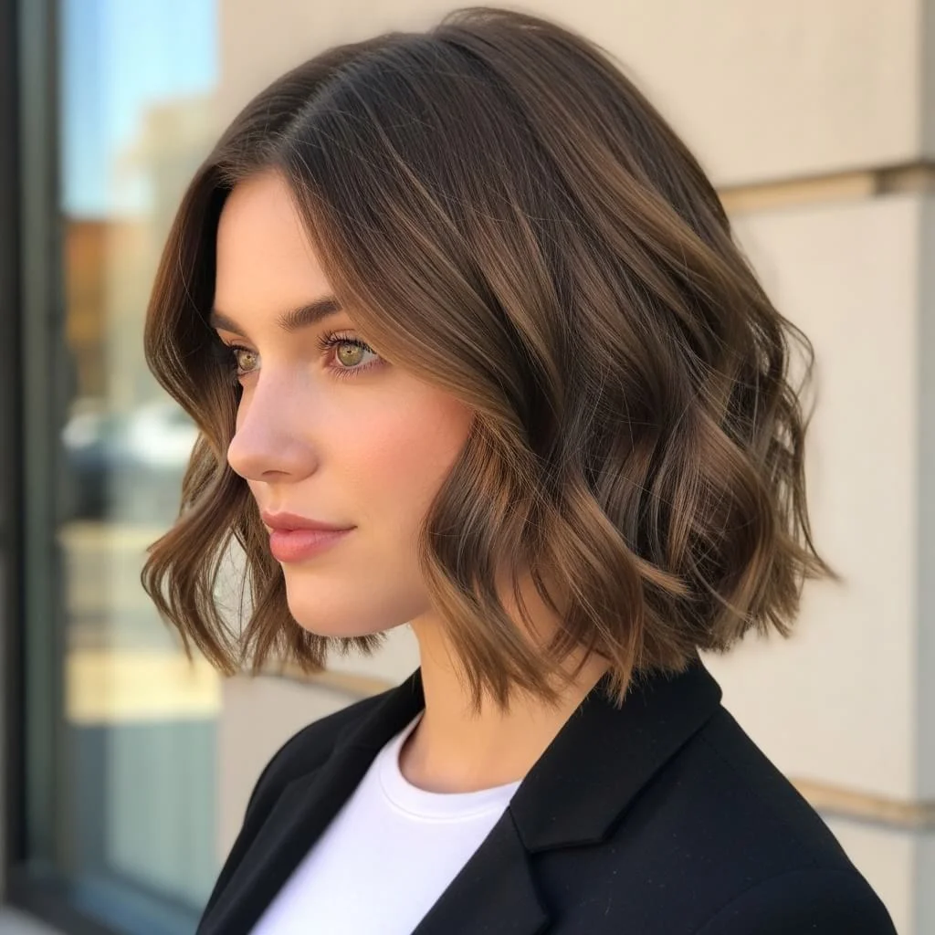 4. Wavy Chin-Length Bob
