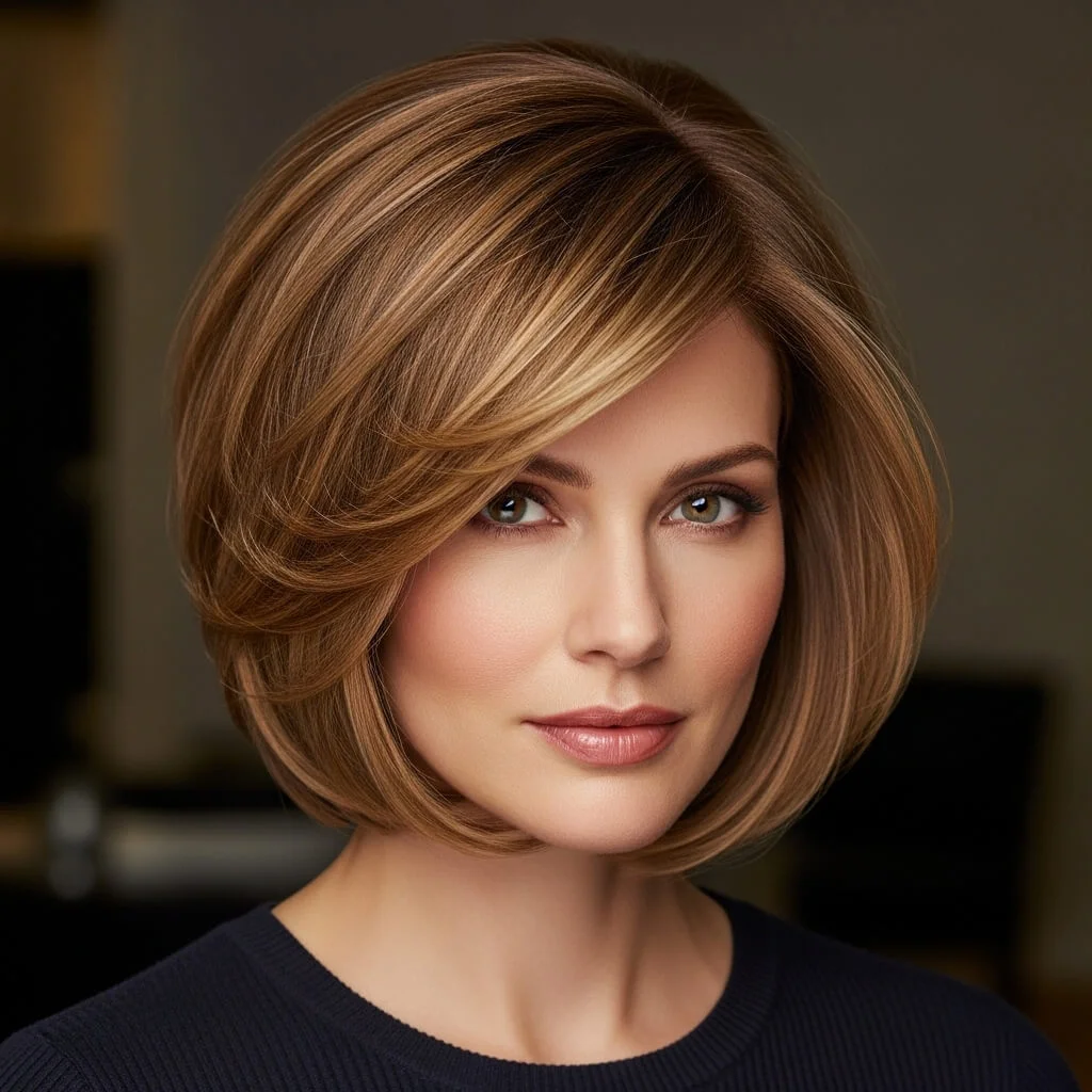 5. Layered Shoulder-Length Bob