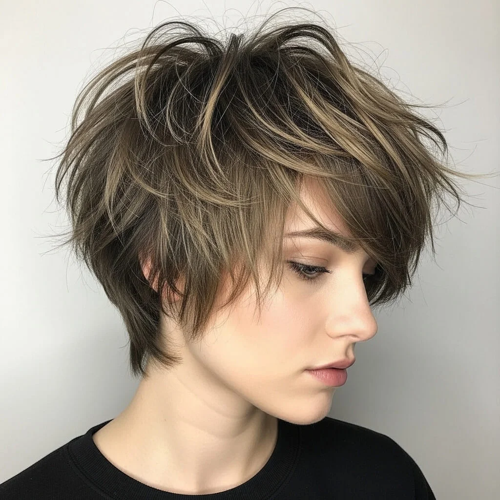 1. Short Choppy Wolf Cut Bob