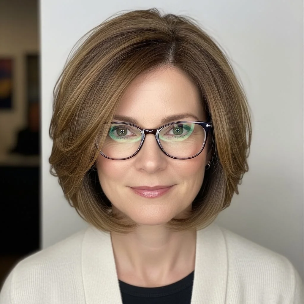 1. Soft Layered Chin-Length Bob