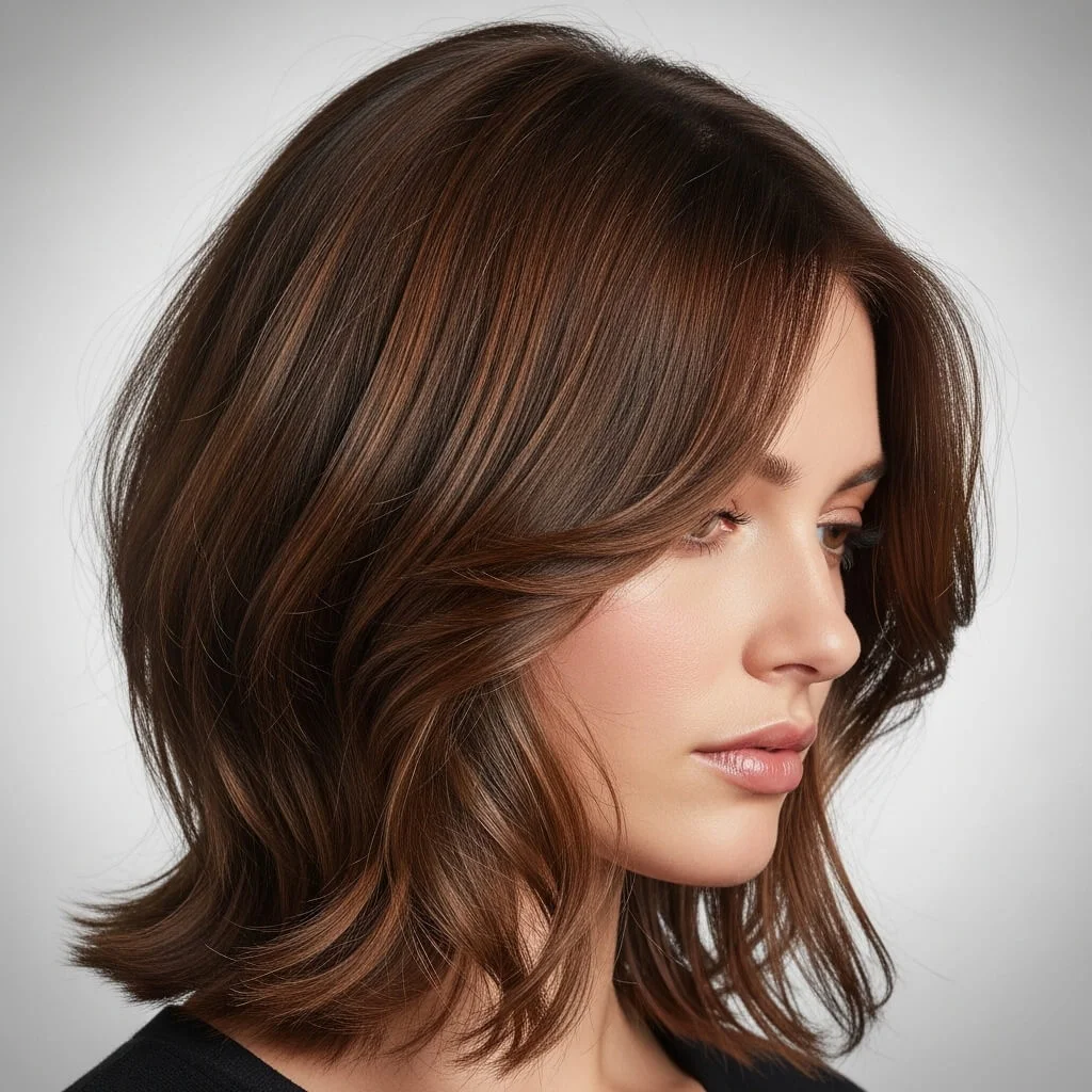 10. Shaggy Bob with Middle Part