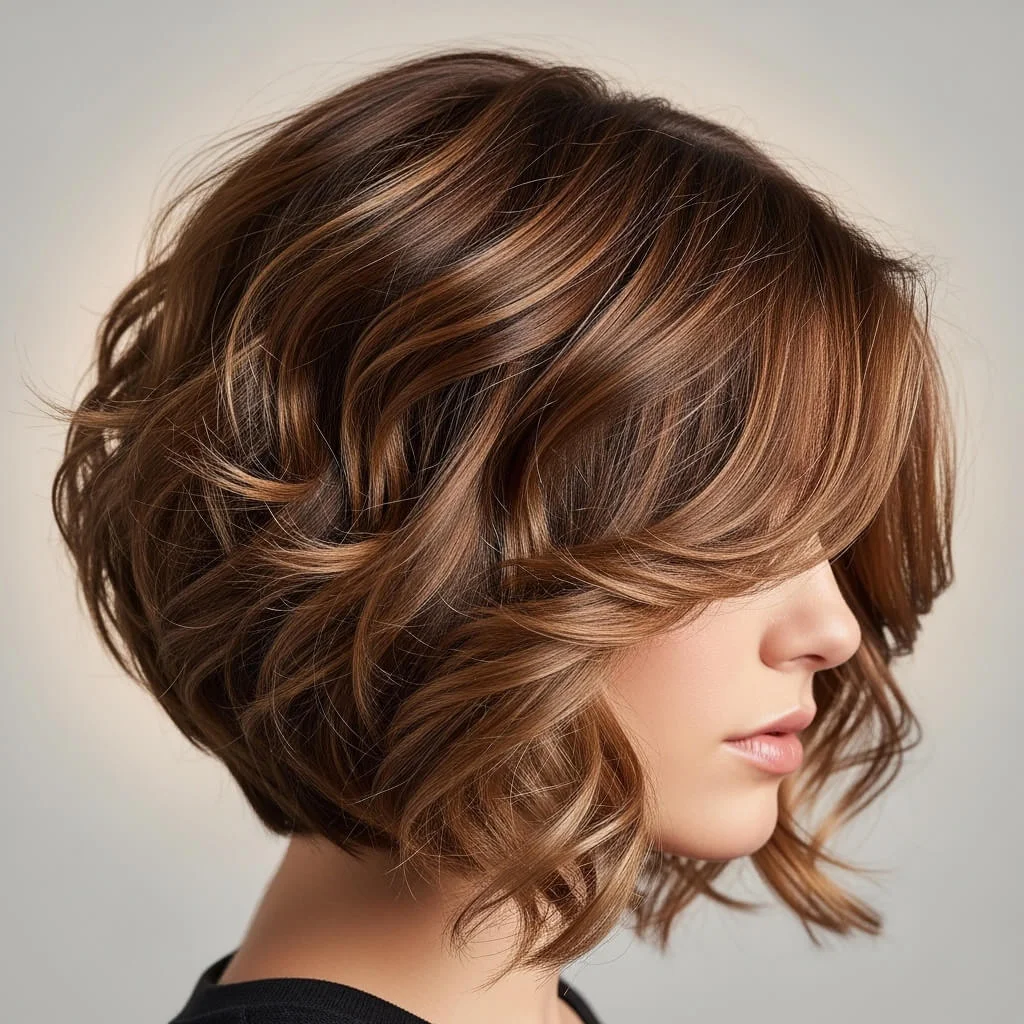 13. Choppy Bob with Soft Curls