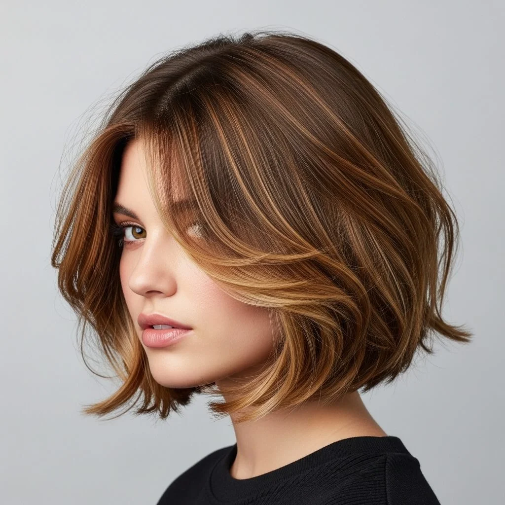14. Choppy Bob with Subtle Highlights