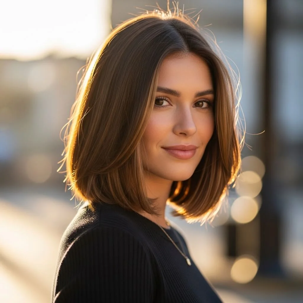 15. Italian Bob with Soft Face-Framing Highlights