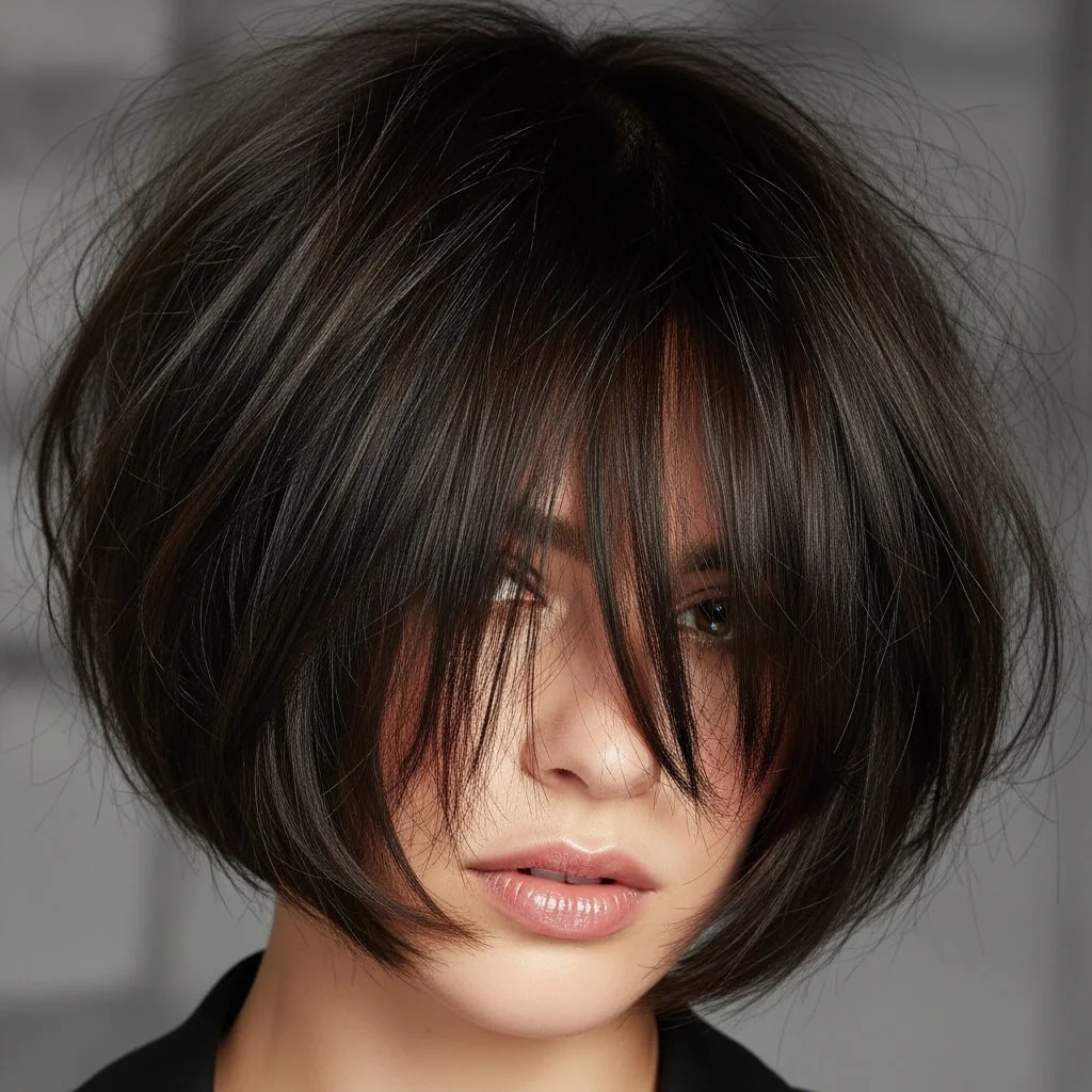 16. Choppy Bob with Blunt Ends