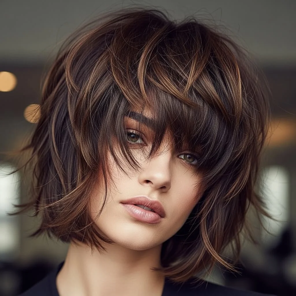 17. Jagged-Layer Wolf Cut Bob