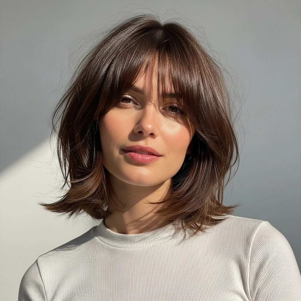 19. Choppy Bob with Curtain Bangs