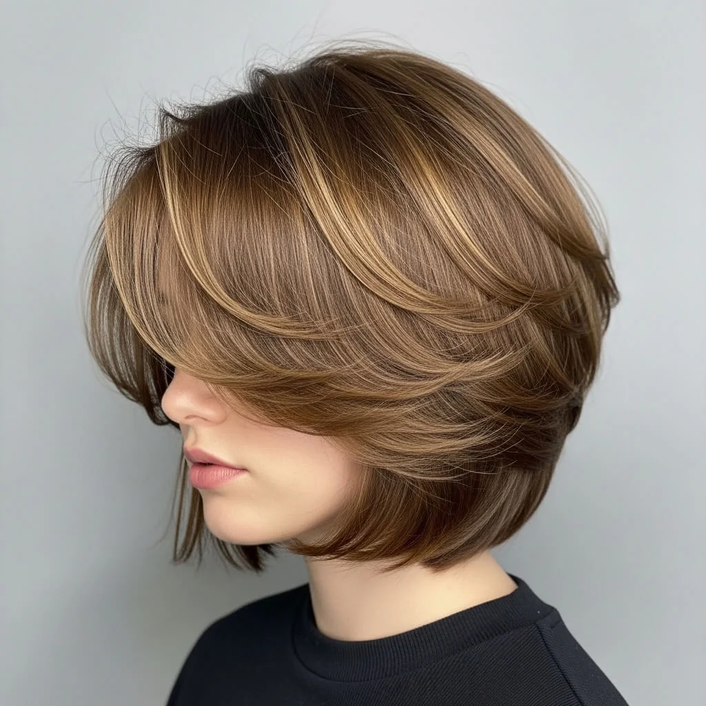 20. Choppy Bob with Feathered Layers
