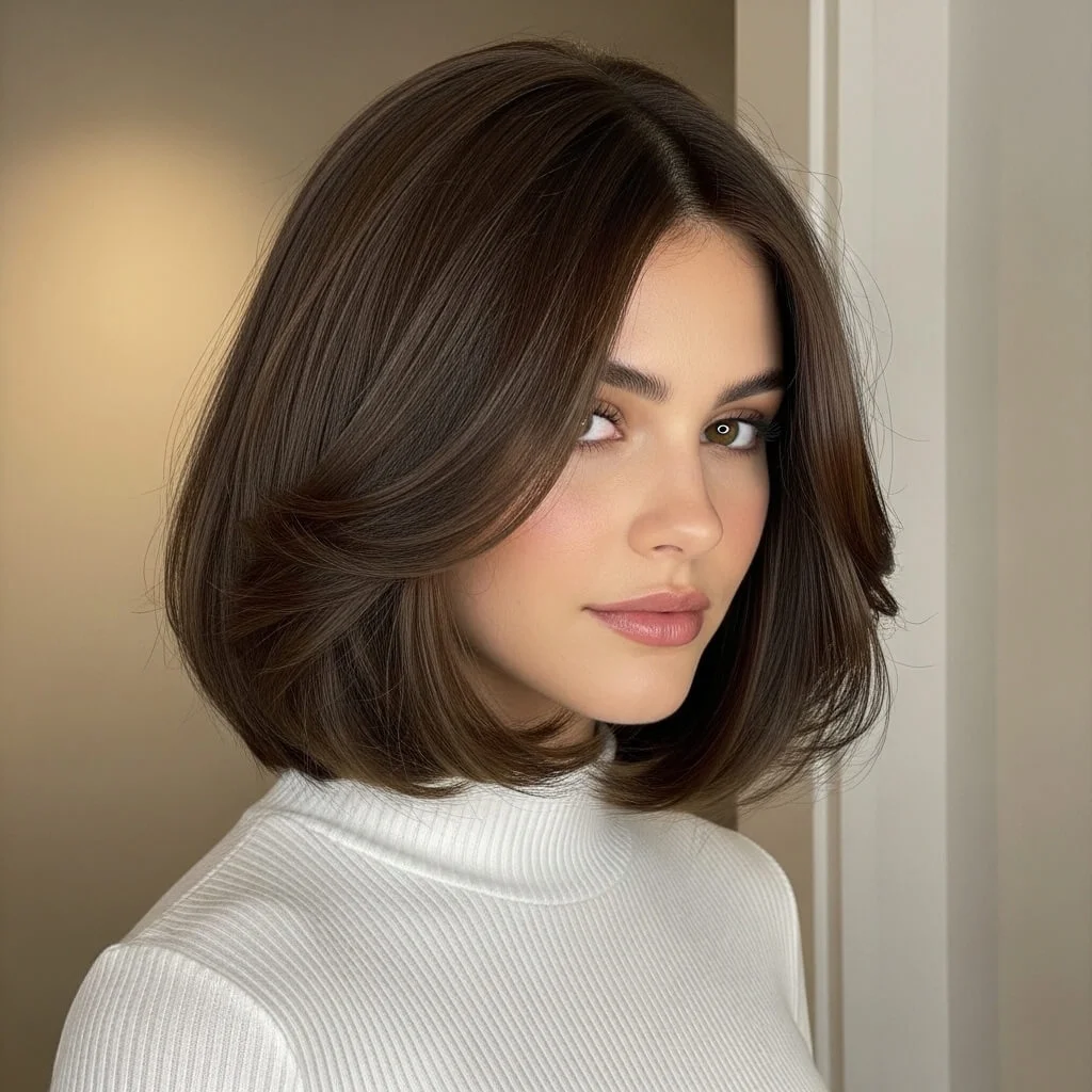 20. Italian Bob with Soft Curls at Ends