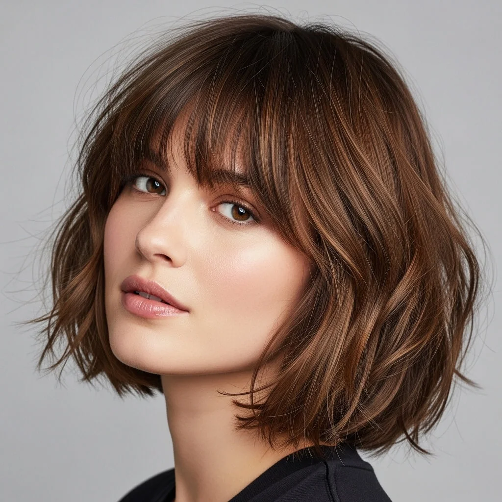20. Mixed-Texture Shaggy Bob