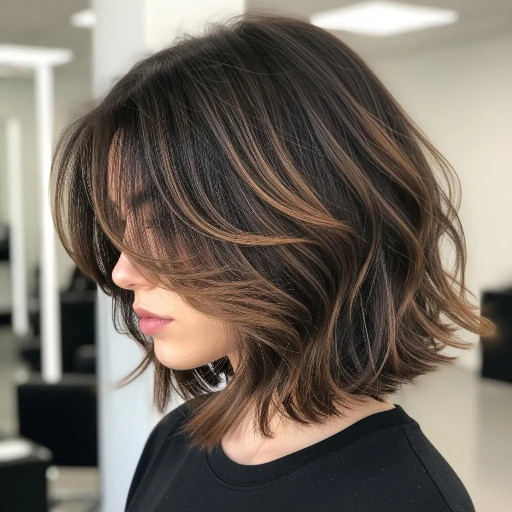 21. Highlighted Wolf Cut Bob