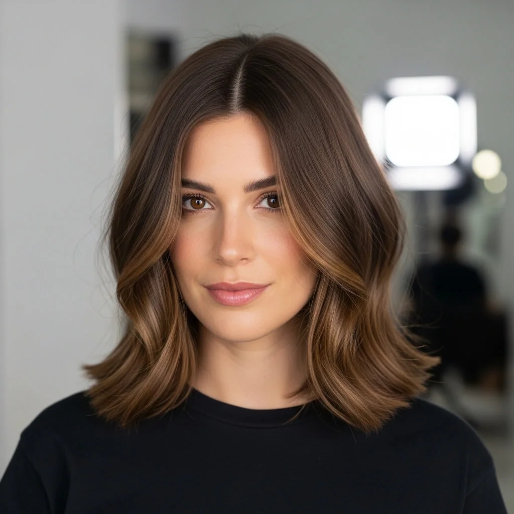 21. Italian Bob with Soft Waves and Middle Part