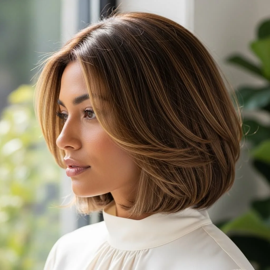 22. Layered Chin-Length Bob
