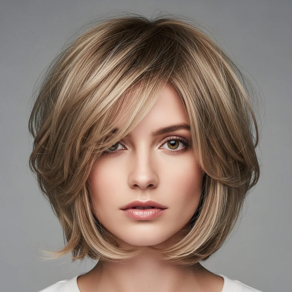 22. Shaggy Bob with Subtle Bend