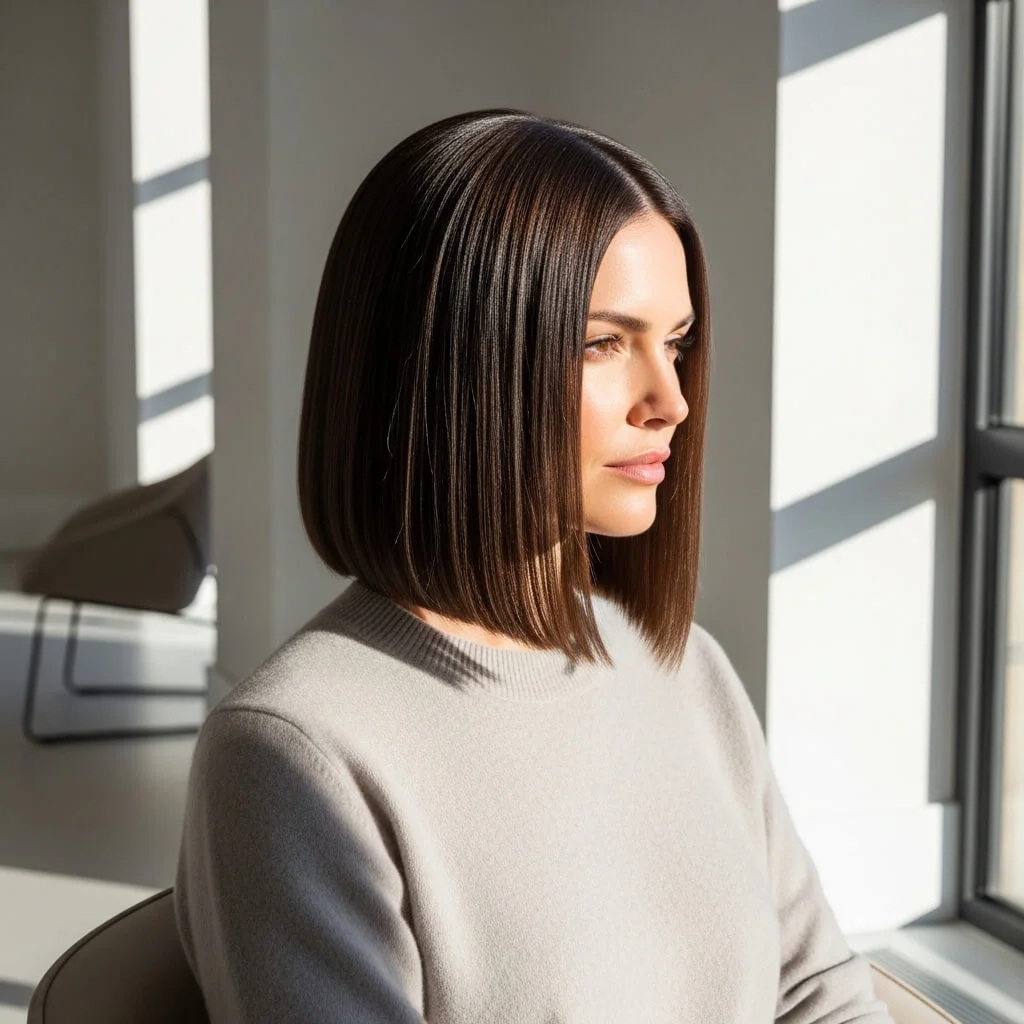22. Sleek Straight Mid-Length Bob
