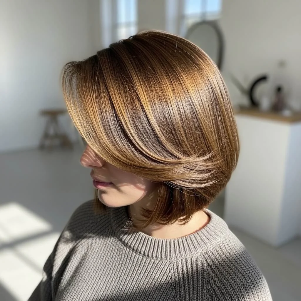 23. Smooth Side-Swept Bob