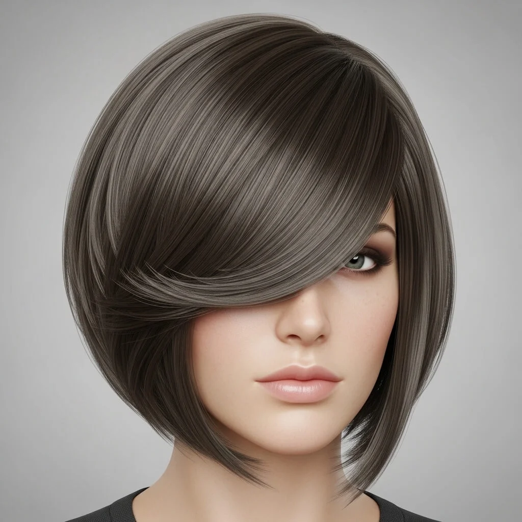24. Choppy Bob with Side-Swept Bangs