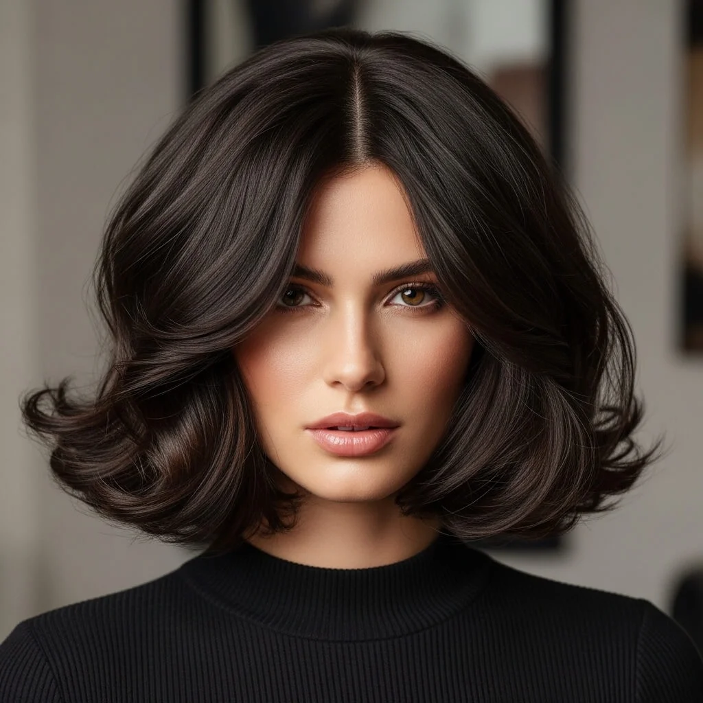 25. Textured Italian Bob with Curled Ends