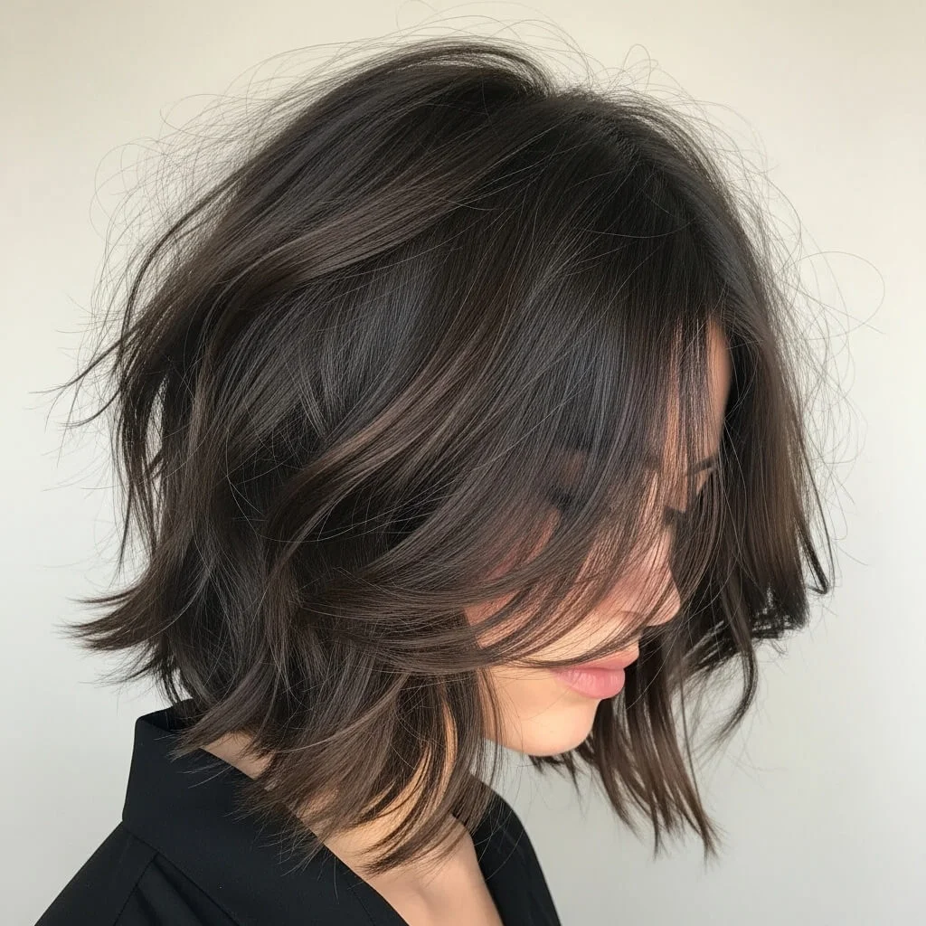 25. Tousled Wolf Cut Bob