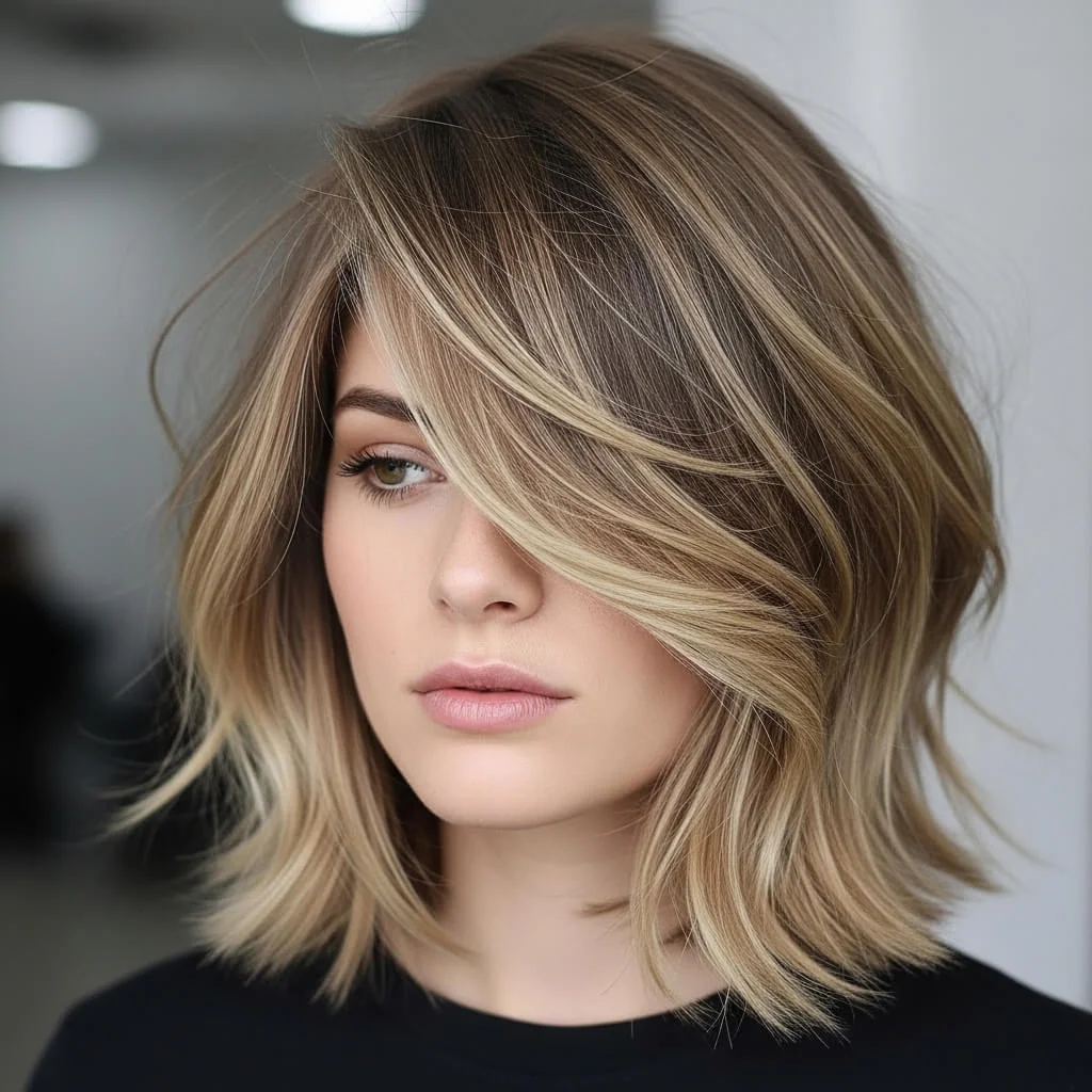 26. Angled-Layer Wolf Cut Bob