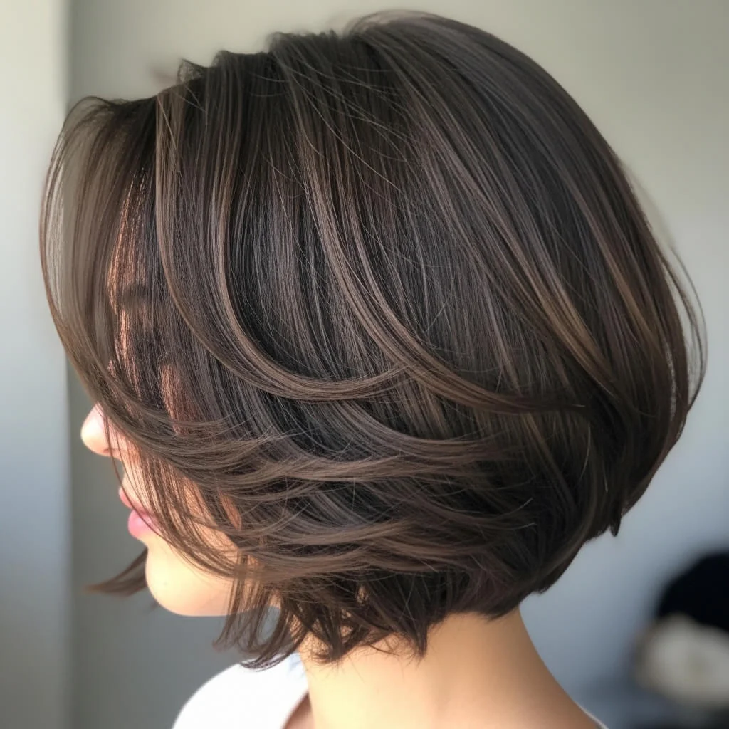 26. Choppy Bob with Feathered Ends