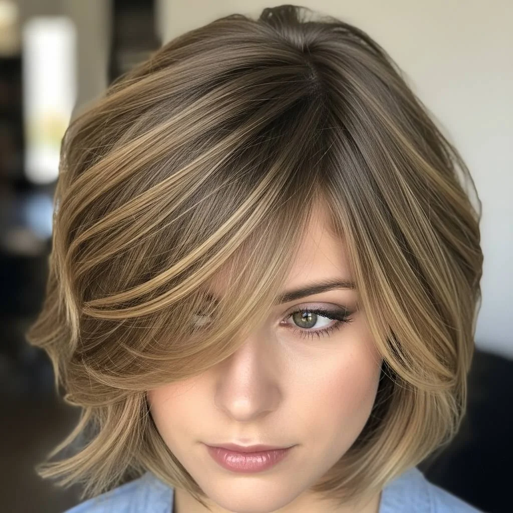 29. Choppy Bob with Layered Crown