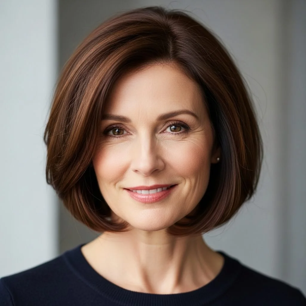 4. Rounded Bob with Natural Volume