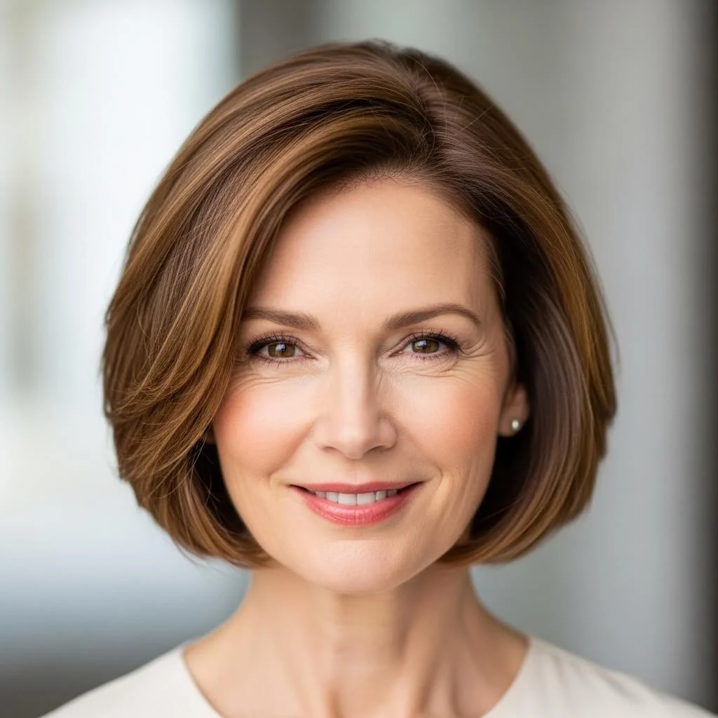 4. Rounded Bob with Soft Shape