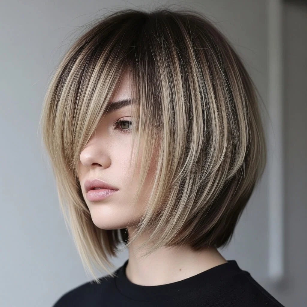 7. Blunt-Edged Wolf Cut Bob