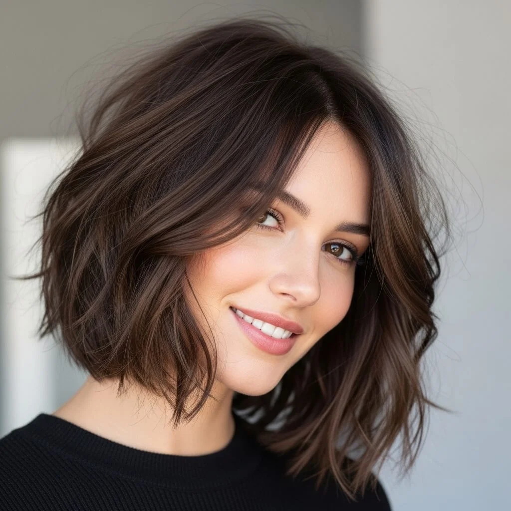 7. Shaggy Bob with Textured Ends