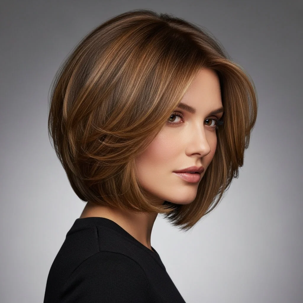 8. Choppy Bob with Light Interior Layers