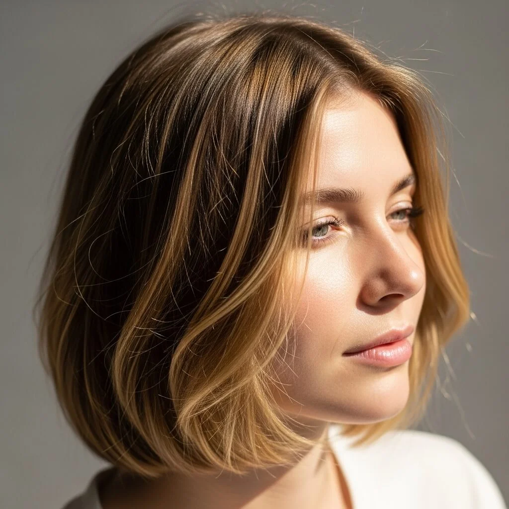 Bob with Center Part and Side Body