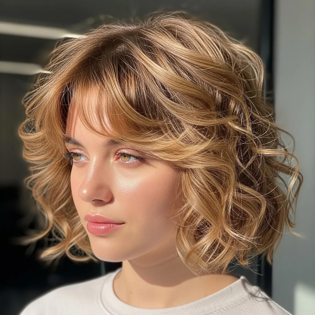 Curly Bob with Face-Framing Layers