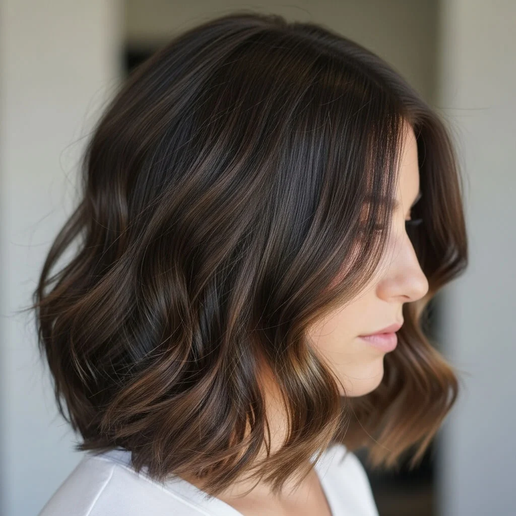 Wavy Bob with Side Part