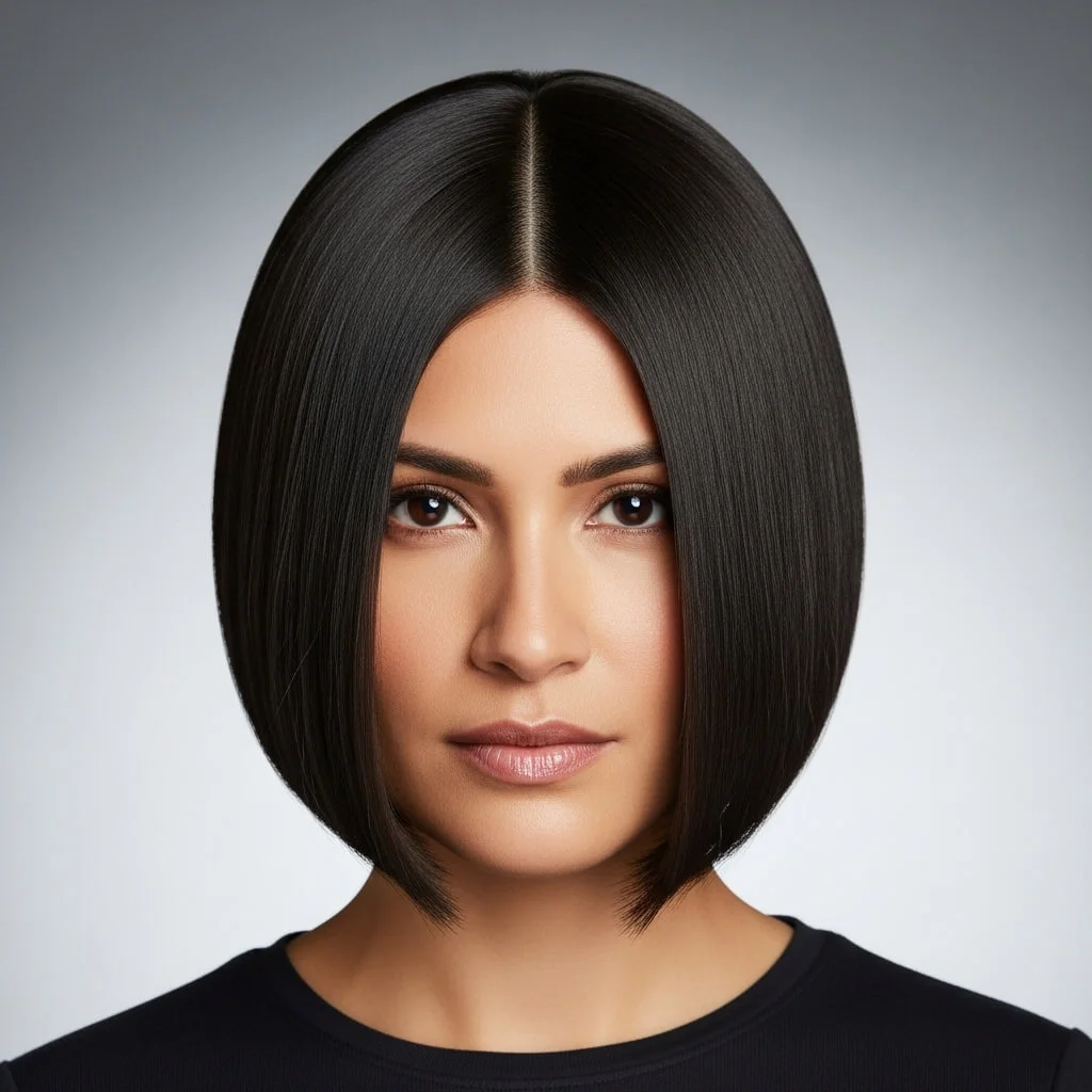 Blunt Bob with Center Part
