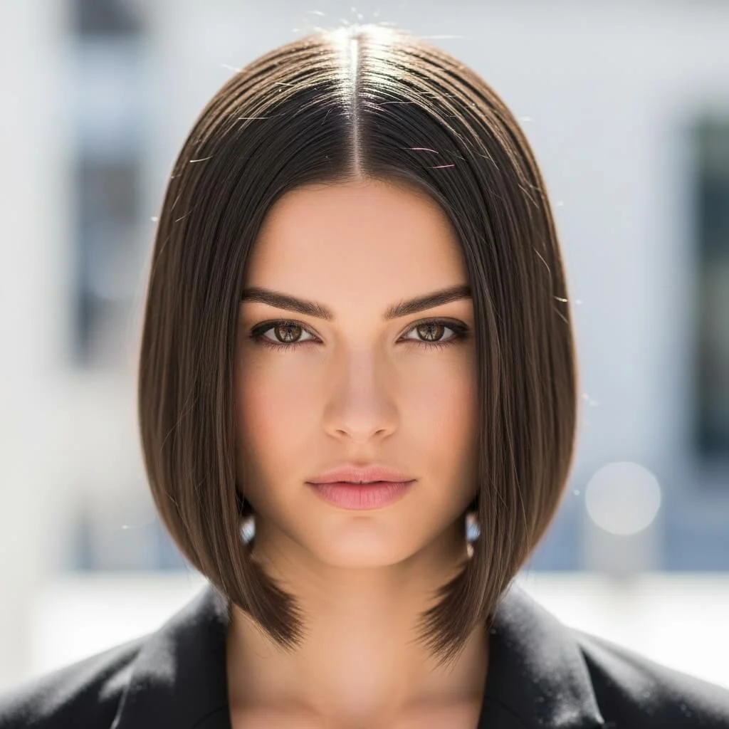 Straight Bob with Middle Part