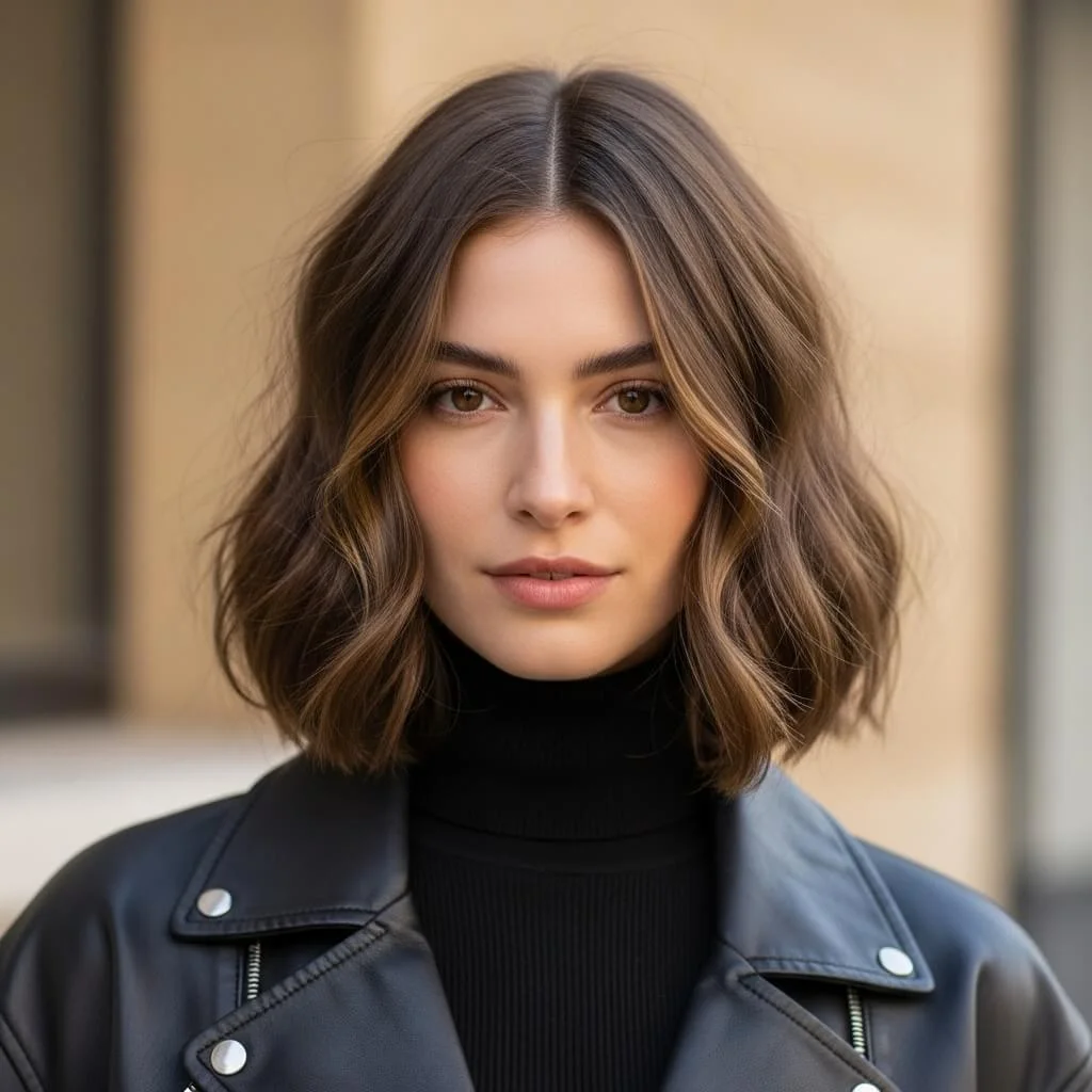 Wavy Bob with Center Part